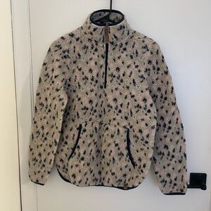 Cozy Fleece Pullover with Black and Pink Pattern